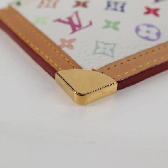 LOUIS VUITTON Multicolor Pochette Cles Coin Purse White LV Auth - Picture 9 of 16